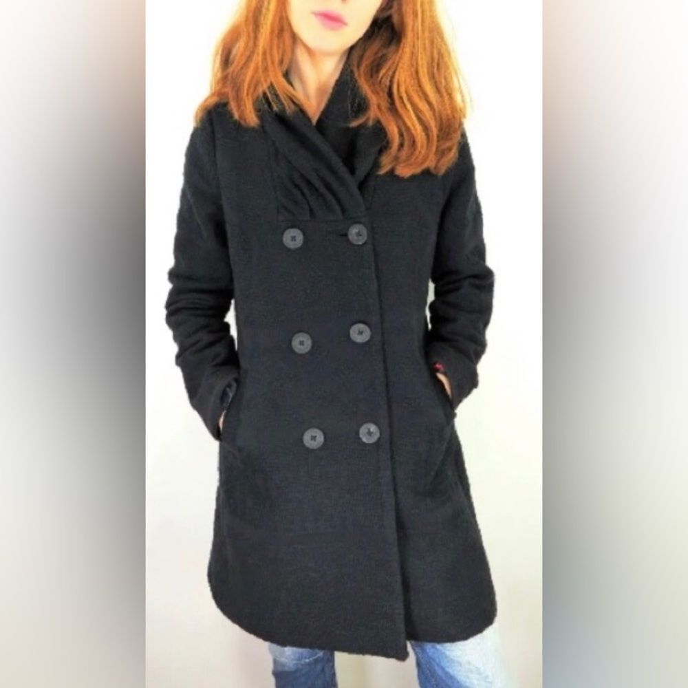 Desigual, ASHA Coat, Double Breasted Pea Coat, Size EU 36